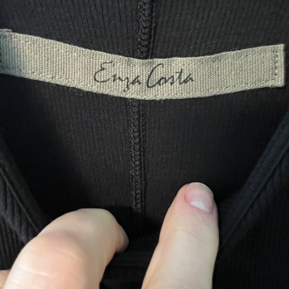 Enza Costa Rib Tank Dress in Black - Picture 4 of 4